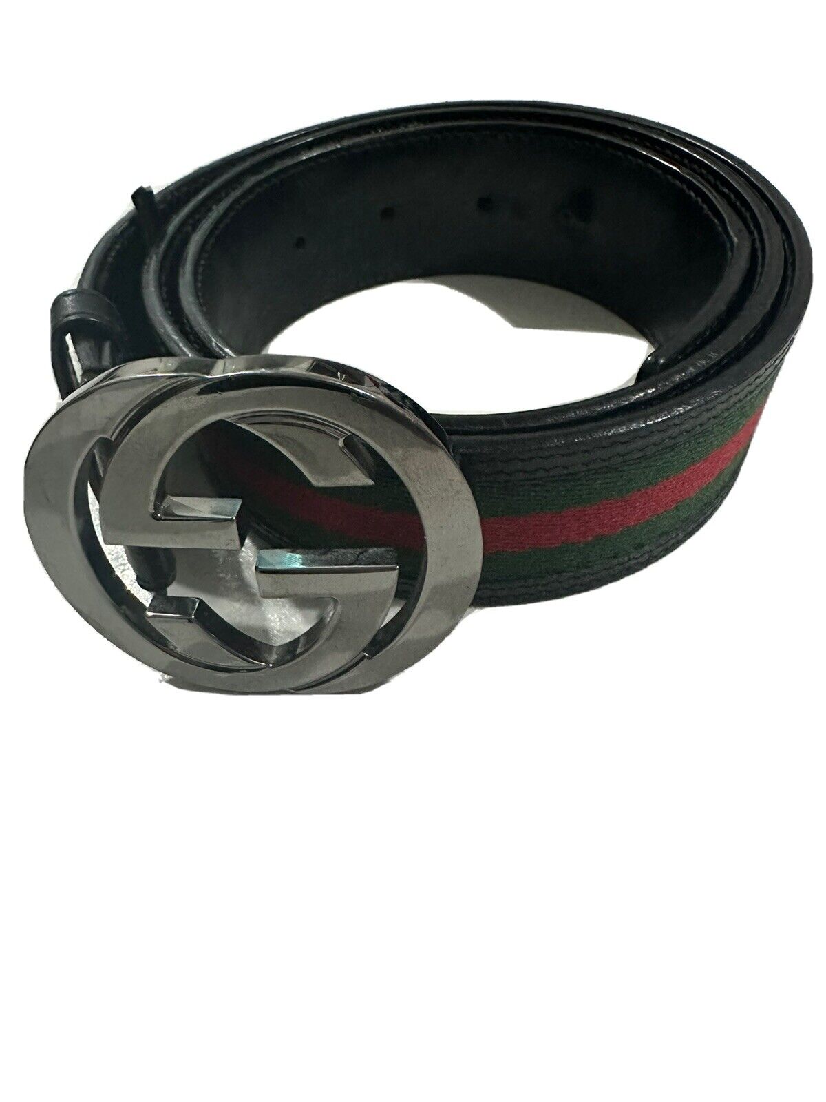 Gold Buckle Gucci Belt Red/green Stripe 