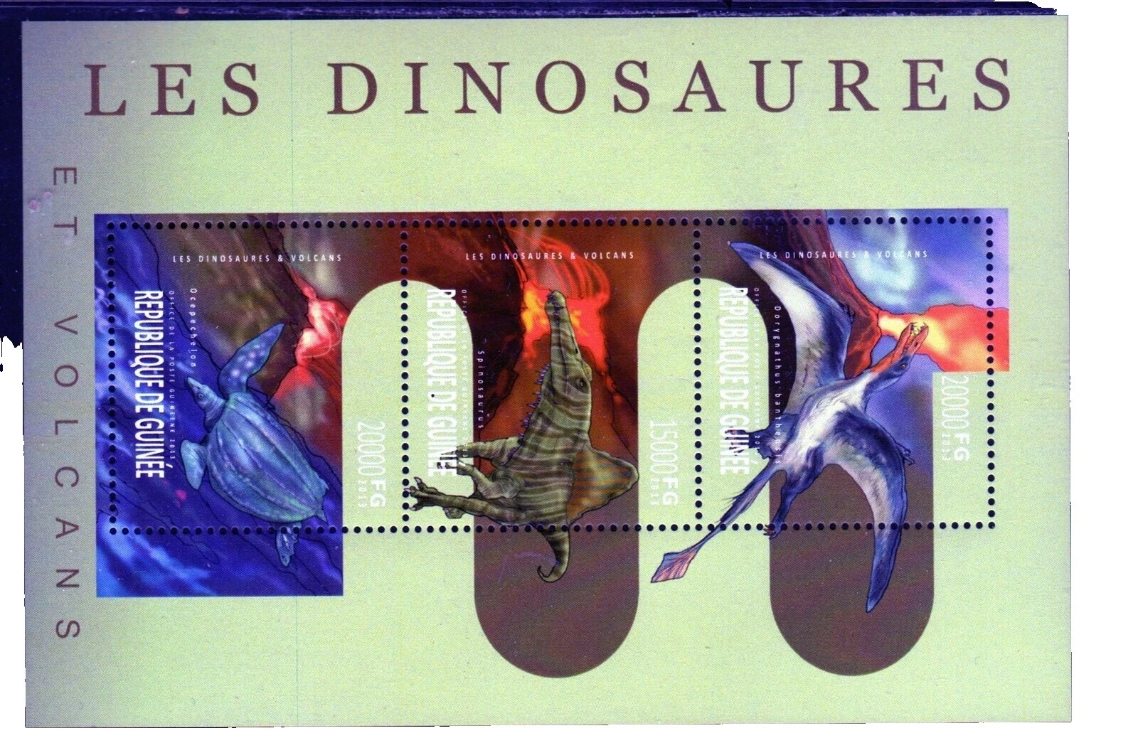 Как новые, без наклеек и следов/как новые, без наклеек и следов гинеанские марки с динозаврами