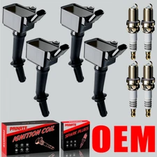 Brand 4X OEM Ignition Coil & 4X Iridium Spark Plugs For Chevy Cruze Malibu UF802