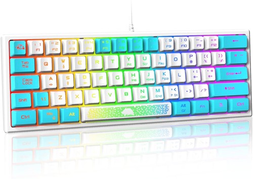 Mechanical Feel Portable Wired Gaming Keyboard RGB Backlight 62 Keys UK Layout - Picture 16 of 18