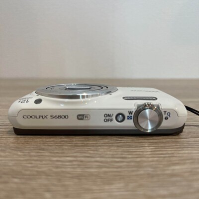 Nixon Coolpix S6800 Digital Camera White Charger Case Used From