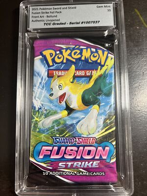 2021 Pokemon Fusion Strike Foil Pack Boltund Art TCC Graded Gem Mint 10