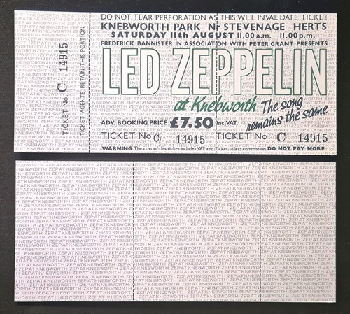 LED ZEPPELIN - MUSIC GROUP Various Reproduction CONCERT TICKETS Individual Sale - 第 29/37 張圖片