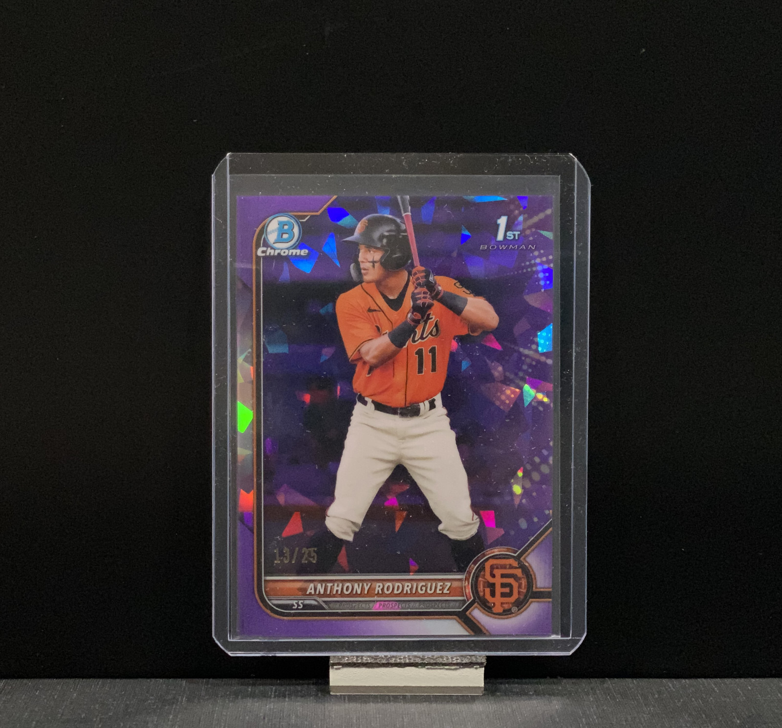 2022 Bowman Sapphire - ANTHONY RODRIGUEZ - 1st Bowman - Purple Refractor /25