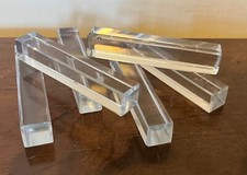 Set 6 French Mid-Century Modern Art Deco Crystal Glass Block Knife Rests