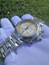Cartier Pasha Chronograph 38mm W31018H3 1050 Stainless Steel Cream Dial 2