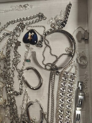 Lot De Bijoux Anciens Et Fantaisie Divers - Poids Total ~509g - Argenté, Argent, Acier ? - Vintage
