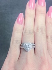 3Ct Round Lab Created Diamond Wedding Set 14K White Gold Plated Engagement Ring