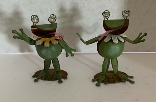2 Vintage Blechfrösche - Wohnkultur 5 - 1/2" hoch Used Look  - Bild 1 von 2