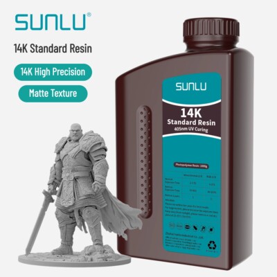 SUNLU 14K Standard 3D Drucker Harz Hohe Präzision 1KG Glattes Matte Finish Grau