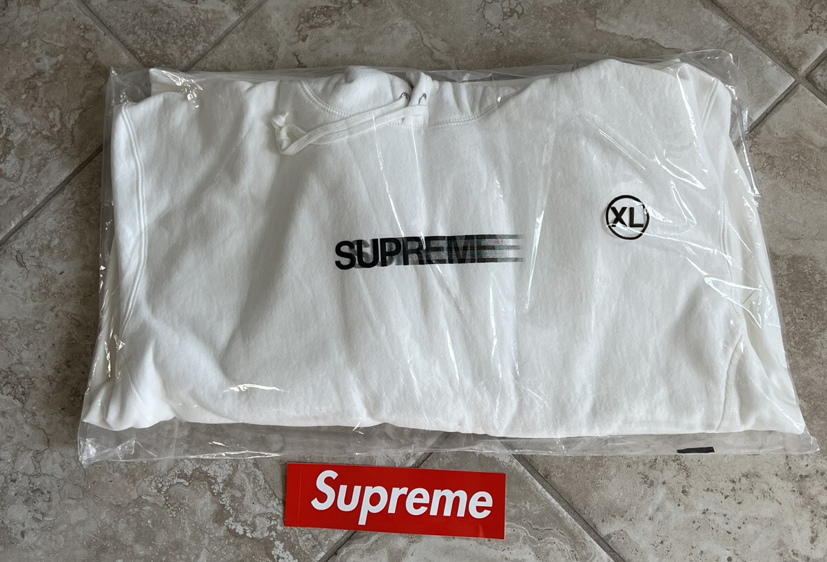 Supreme Motion Logo Hoodie SS23 Size XL White *New in hand