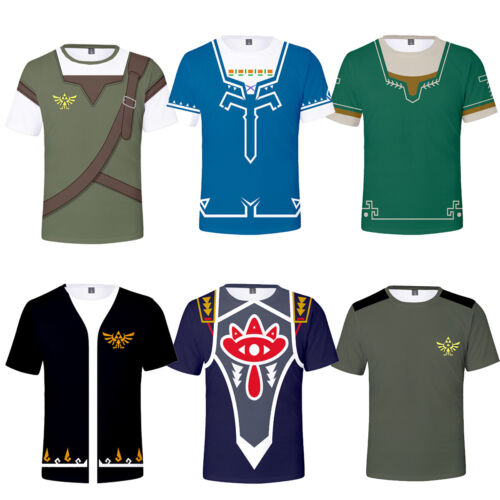 The Legend of Zelda Link 3D T-Shirts Adult Shorts Sleeves Sports Fitness Top Tee - Afbeelding 1 van 24