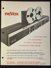 ✨REVOX A77✨Rare Vintage Dealer Brochure #34