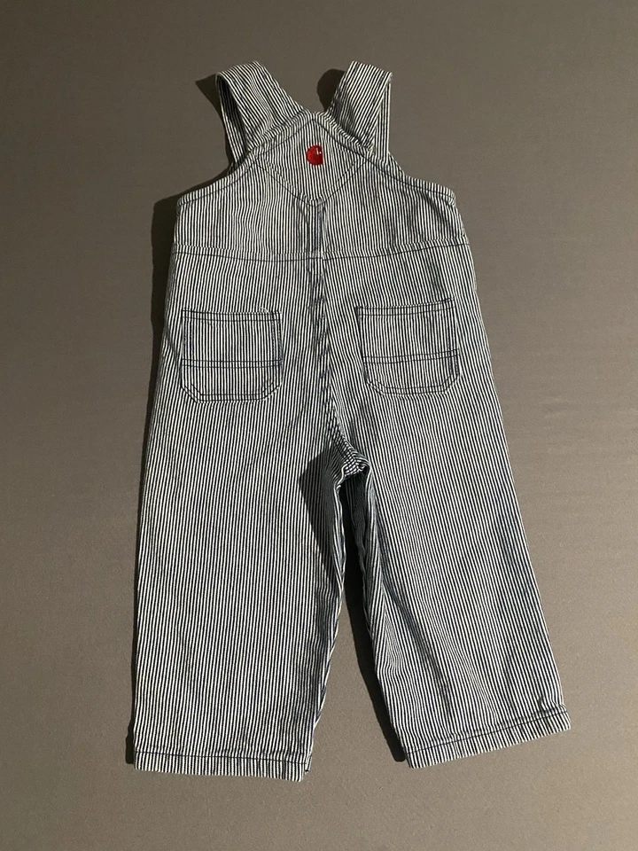 Mono conductor tren ingeniero a rayas Carhartt Hickory Pin talla 18mo Foto 2 de 4