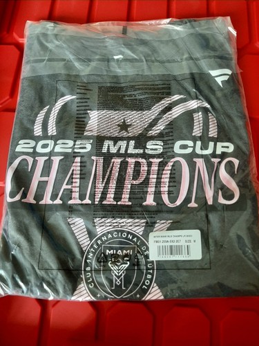 Inter Miami CF Fanatics 2025 MLS Cup Champions T-Shirt - Heather Charcoal Med