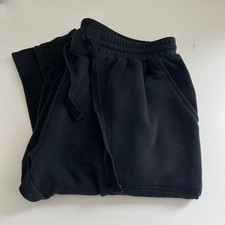 Quince Women's Supersoft Fleece Joggers Black Athleisure Medium Comfort