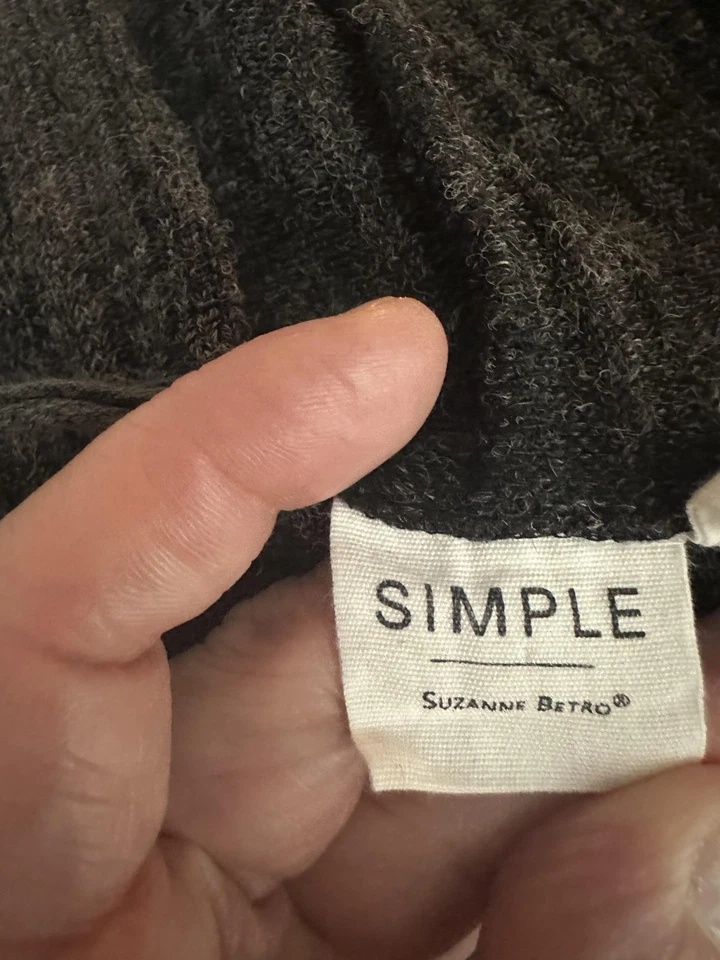 Simple Suzanne Betro 2 Piece Lounge Set Hoodie Pants Womens 2X/XL Gray Ribbed - Image 3 of 4