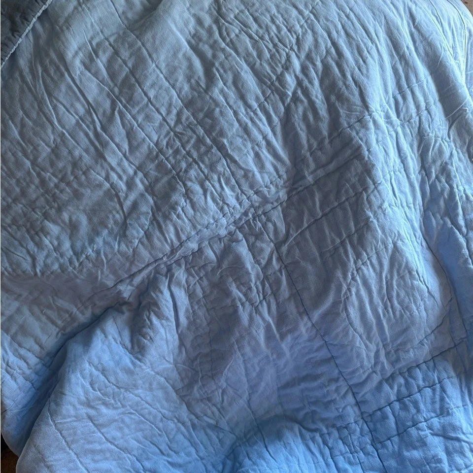 Edredón Pottery Barn Kids tema deportivo tamaño doble ropa de cama azul multicolor Foto 4 de 4