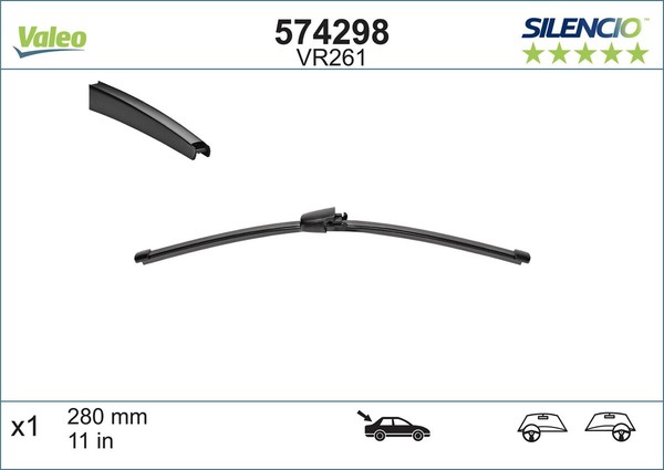 Wischblatt Scheibenwischer Silencio Rear Valeo 574298 FüR Passat VW Seat Leon B6-image