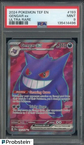 2024 Pokemon Tef En Ultra Rare #193 Gengar Ex PSA 9 MINT