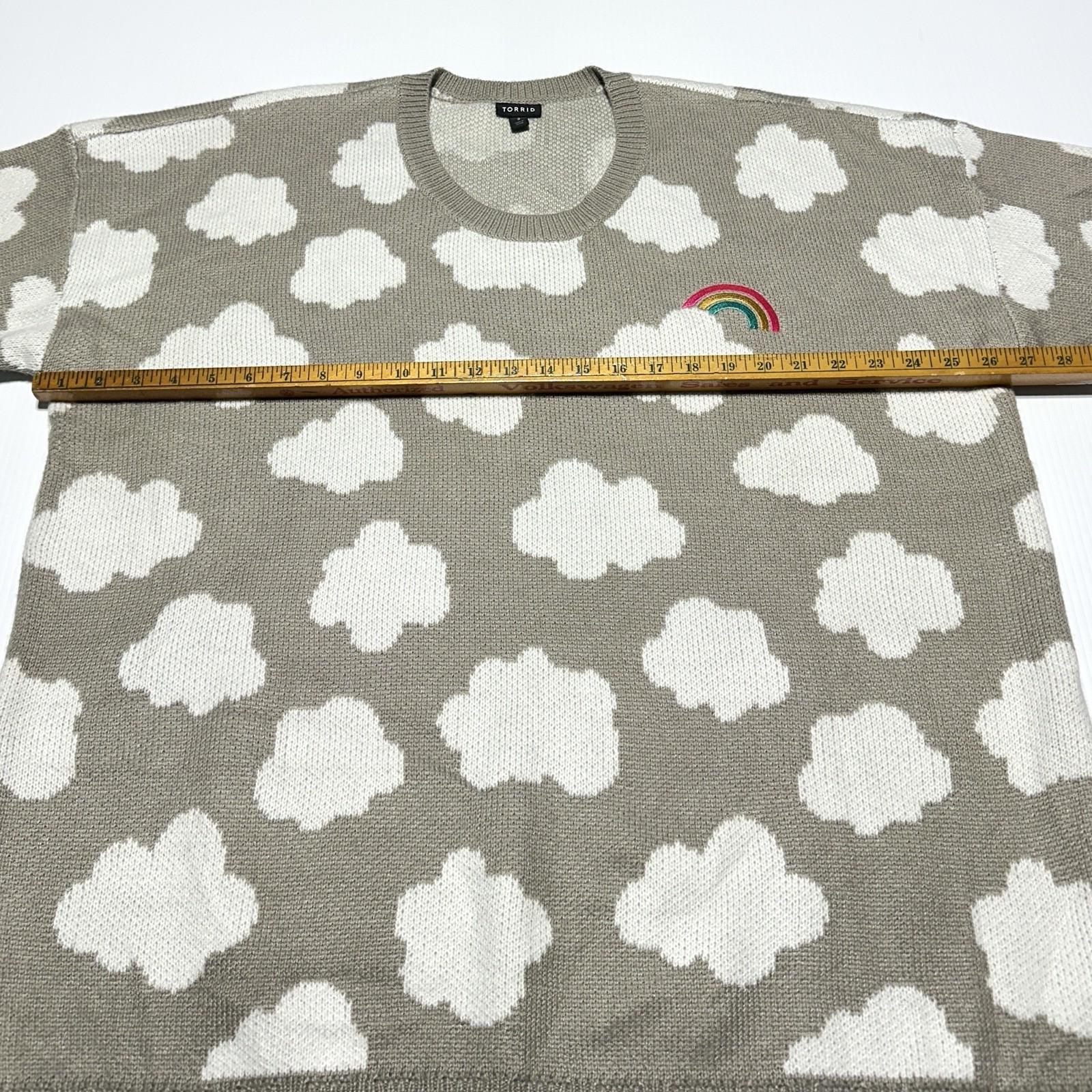 Torrid Rainbow Cloud Pullover Sweater Crew Neck W… - image 7