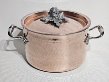 Ruffoni Opus Cupra Hammered Copper 3qt. Sauce Pot Cauliflower  Carrot Finial