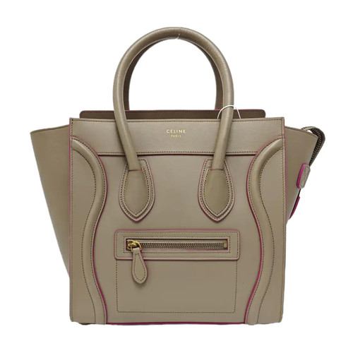 【Authentic】 CELINE LUGGAGE Grey Leather Handbags (DDP)