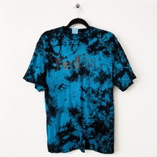 Port & Company FedEx Blue Black Tie Dye T Shirt Size M Grunge Y2K Tee