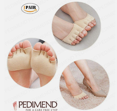 2X Open Toe 5 Toe Forefoot Socks Toe Separator Ball of Foot Pain Relief PEDIMEND