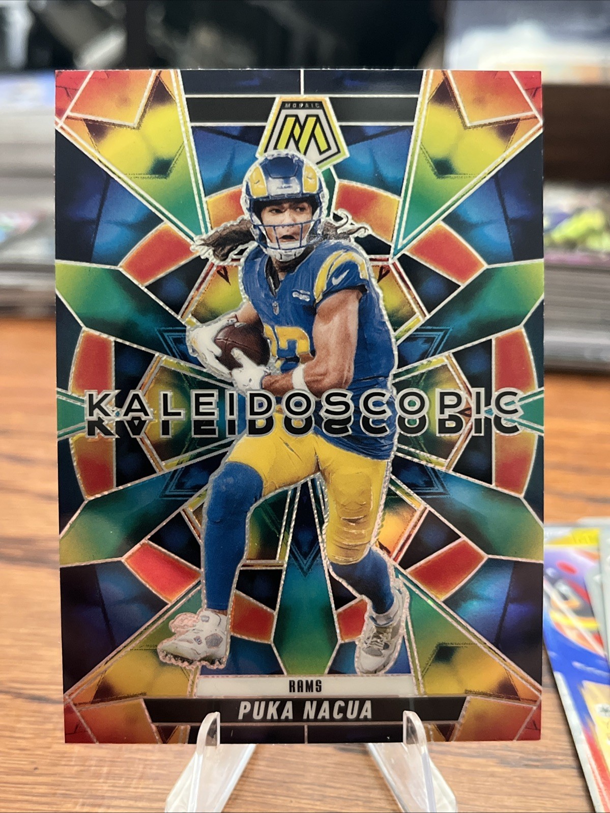 2025 Mosaic - Puka Nacua Kaleidoscopic #18 CASE HIT Sharp Looking Card