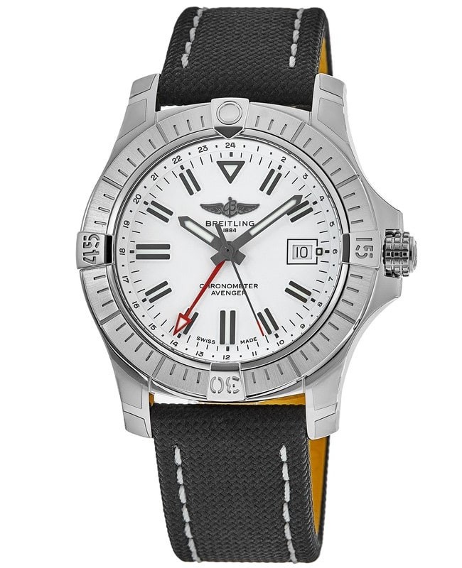 Breitling Avenger Automatic GMT 43mm White Dial Men's Watch A32397101A1X1