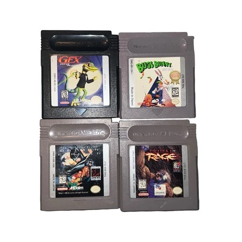 Nintendo Game Boy Bundle Lot 4 Games Gex Bugs Bunny Batman Forever & Primal Rage