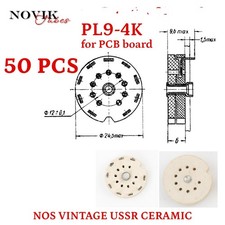 Tube Ceramic Sockets 9 Pin PCB Board Mount Vintage Silver Plated Pins 50pcs