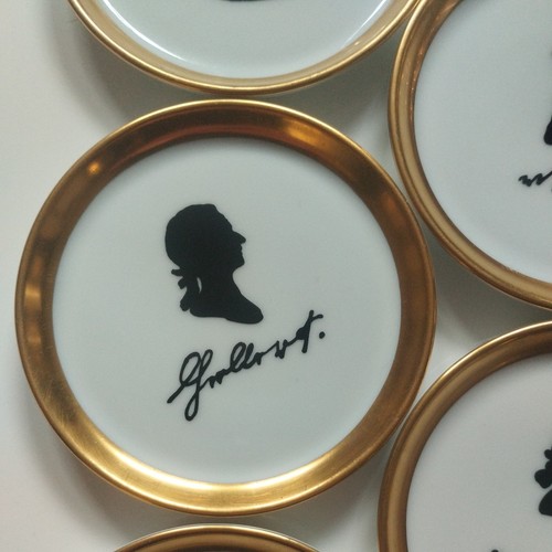 5 x Fürstenberg Untersetzer Schiller Mit Goldrand - Bild 4 von 7