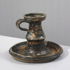 Claire Berger at La Borne Hand Candlestick, stoneware from Puisaye, France,...