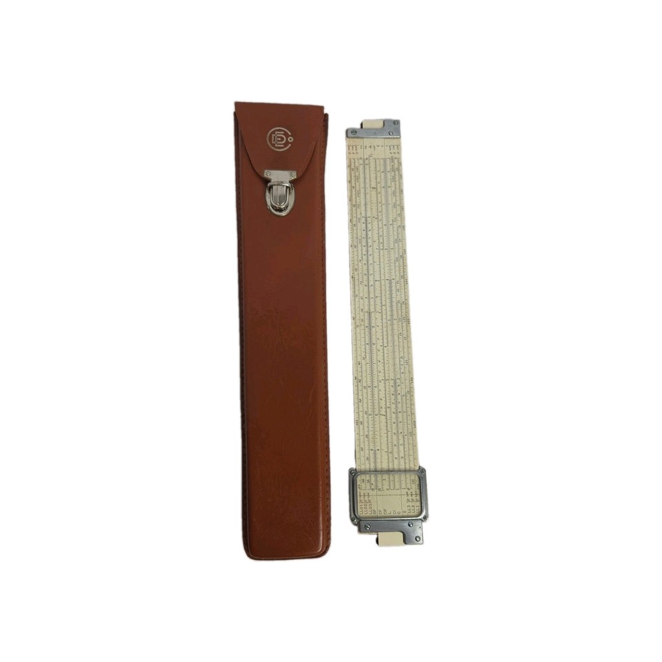 A full-featured Dietzgen Decimal Trig Log slide rule with its original case — the 'vector type' designation makes this a more sophisticated scientific instrument than a standard rule.