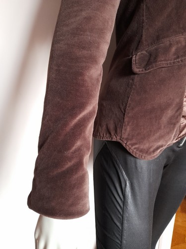 Size M/UK 8-10 Killah (from Miss Sixty) chocolate brown velvet satin jacket y2k - Picture 4 of 24