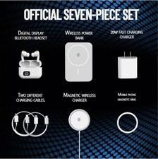 6-in-1 Magnetic Wireless Charging & Audio Set - 5000mAh Power Bank, random color