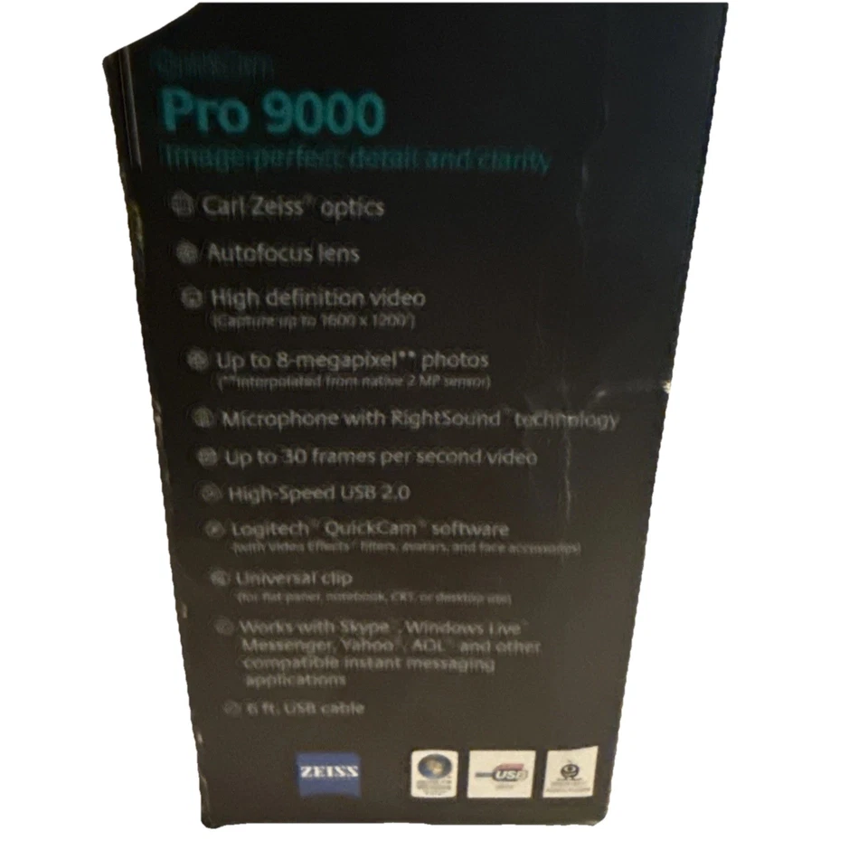 Logitech QuickCam Pro 9000 Web Cam 2-megapixel w/ Autofocus New Sealed - Image 3 of 4
