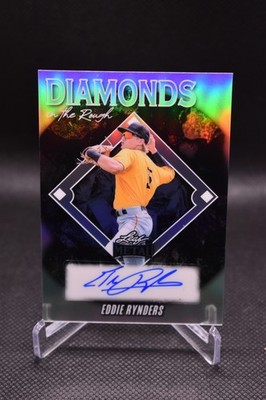 Eddie Rynders Auto /35 2025 Leaf Metal Diamonds In The Rough Silver Prismatic