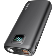40000mAh Portable Charger PD 30W Fast Charging Power Bank   LED Display   Carbon