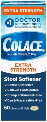 Extra Strength Stool Softener 250 mg Docusate Capsules 60 Pcs