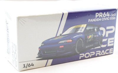 Pop Race Honda Pandem Civic EG6 - ''Sunoco'' Blue 1:64 Scale Diecast Car PR640365