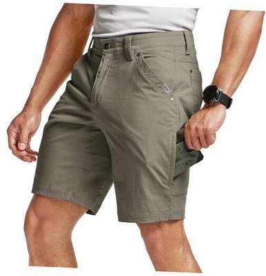 Men's Stretch Utility Shorts, Lightweight Quick Dry 34W x 10L Sedona Tan