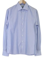 Suitsupply Traveller Men's Formal Shirt 40/15 3/4 Extra Slim Blue Stripes