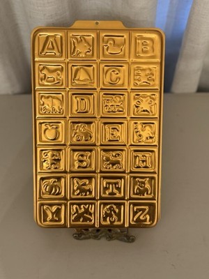 Vtg Nordic Ware Baby Blocks Jello Mold Pan Copper Anodized Aluminum Alphabet
