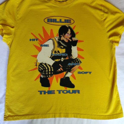 Billie Eilish Hit Me Hard And Soft Tour T-shirt L 2024 2025 Yellow Double Sided - Picture 7 of 18