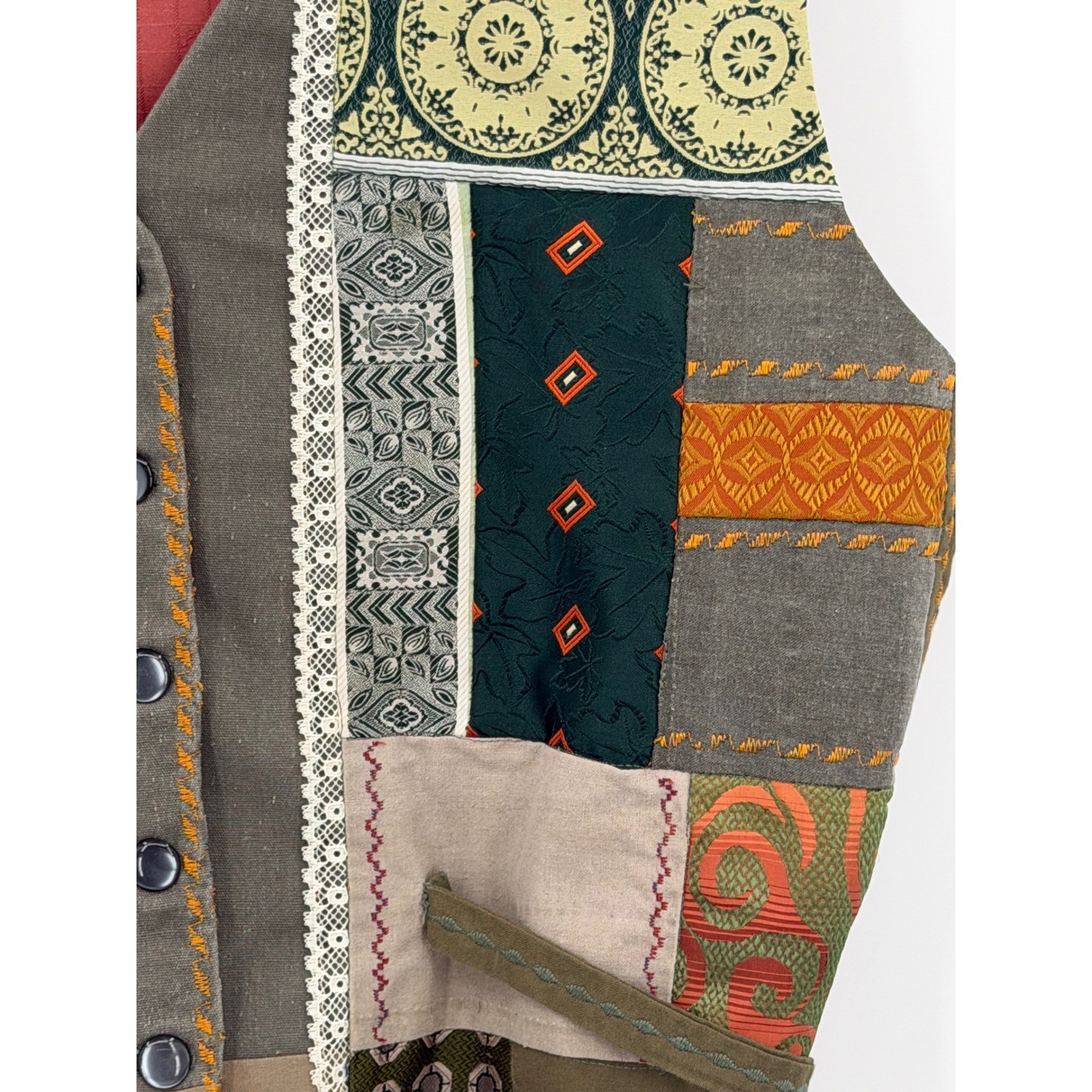 Handmade Patchwork Vest Womens Multicolor Boho Qu… - image 2