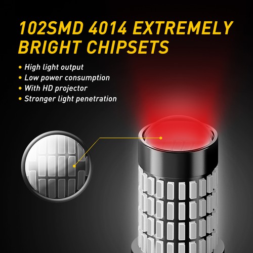 AUXITO 3157 LED Rojo Parada de Freno Luz Trasera Bombillas de Estacionamiento 3057 Par Super Brillante - Imagen 7 de 12
