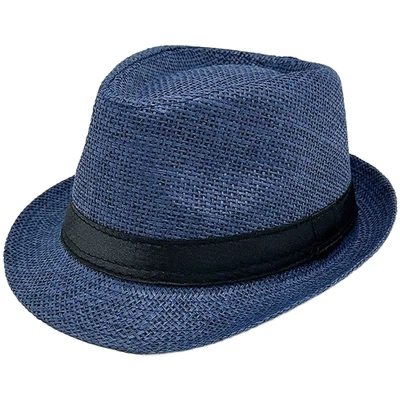 Chapeau haut de forme britannique classique silhouette paille chapeau panama pou - Photo 1/4